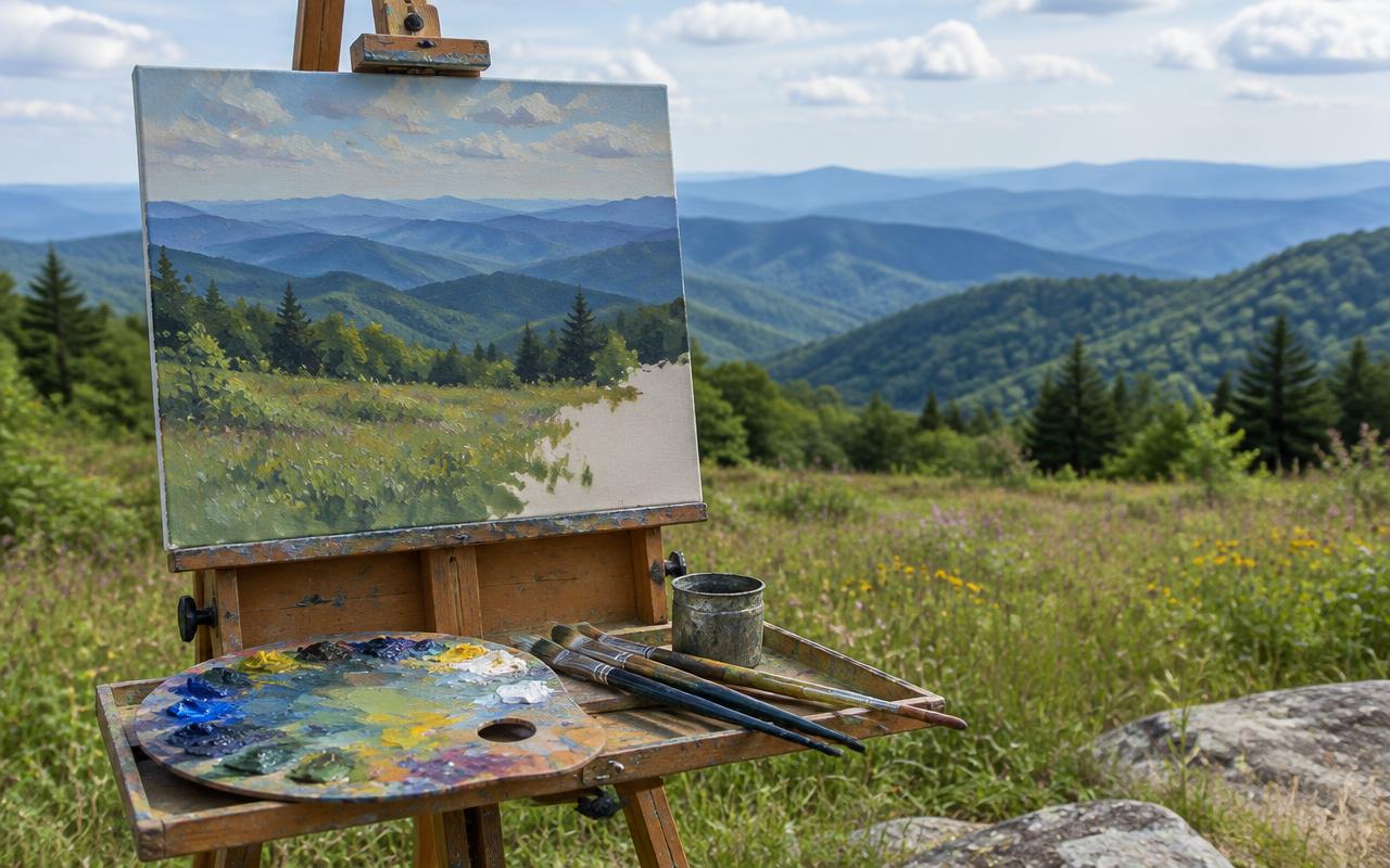 Blue Ridge landscape painting day